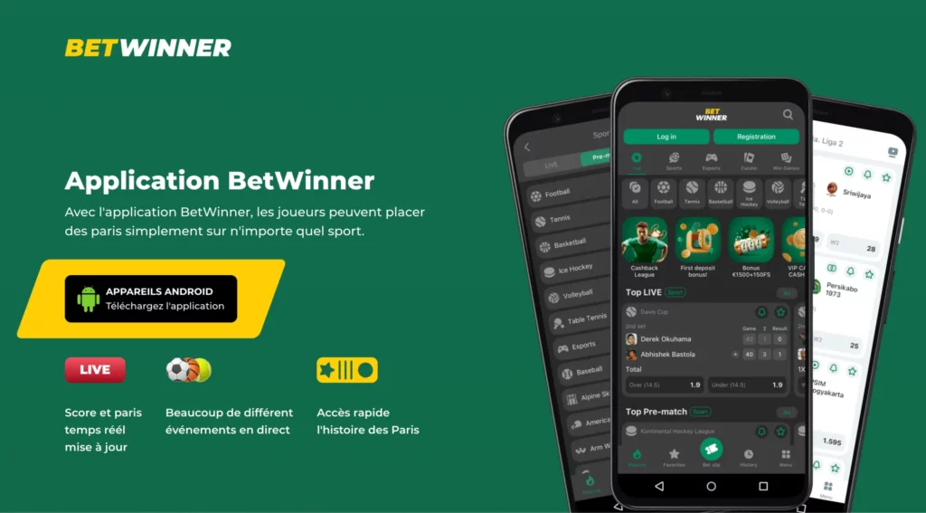 Téléchargement de l'application officielle BetWinner Android pour le casino et les paris sportifs en Algérie.