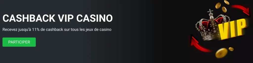 Le bonus cashback de 888Starz offre jusqu'à 11 % de remboursement en fonction du niveau VIP.