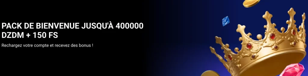 Le bonus de bienvenue du casino 1xBet Algérie - jusqu'à 400 000 DZD sur les quatre premiers dépôts.