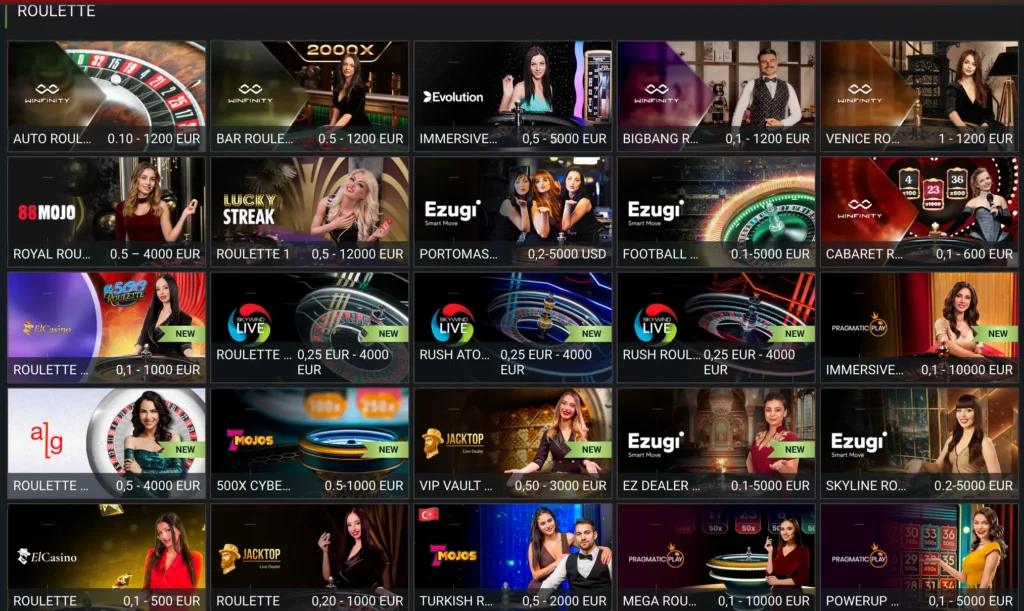 Les jeux de roulette de 888Starz Casino DZ avec roue tournante.